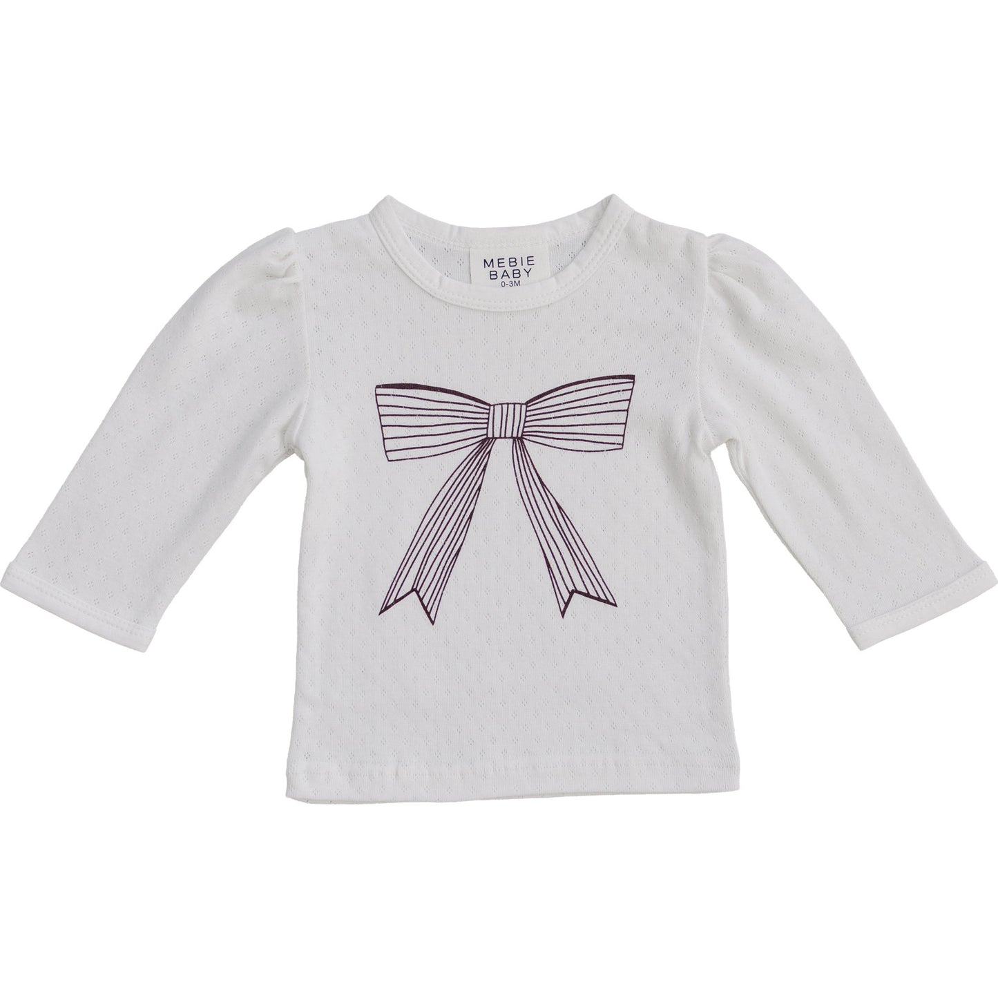 Bow Pointelle Long Sleeve Tee