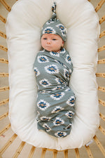 Southwest Aztec Ribbed Bamboo Newborn Knot Hat
