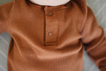 Rust Organic Cotton Ribbed Knot Gown