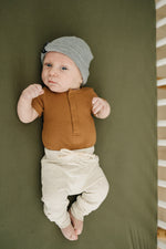 Mustard Organic Cotton Ribbed Snap Bodysuit