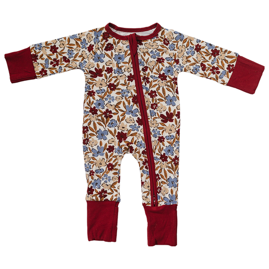 Desert Floral Ribbed Bamboo Zipper