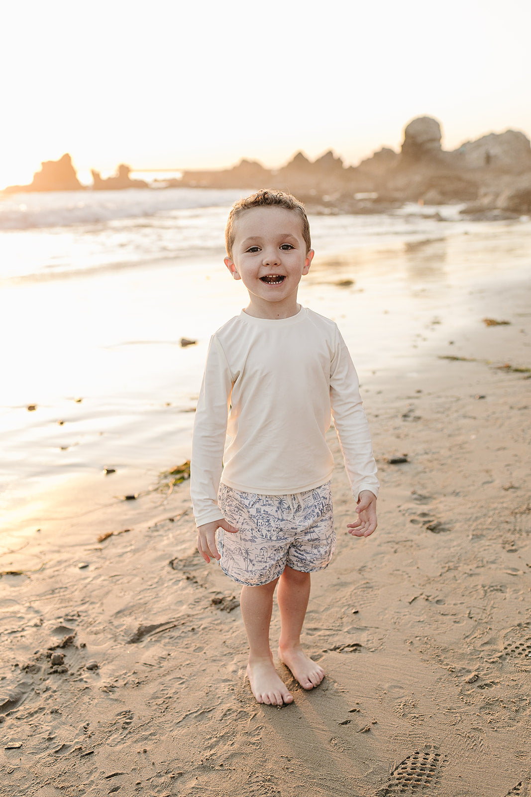 Cream Long Sleeve Rash Guard