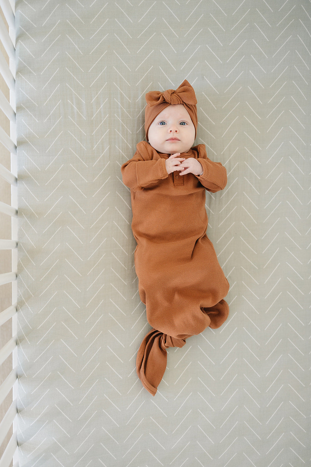 Desert Sage Muslin Crib Sheet