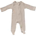 Oatmeal Organic Cotton Ribbed Zipper