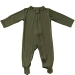 Olive Bamboo Footed Zipper