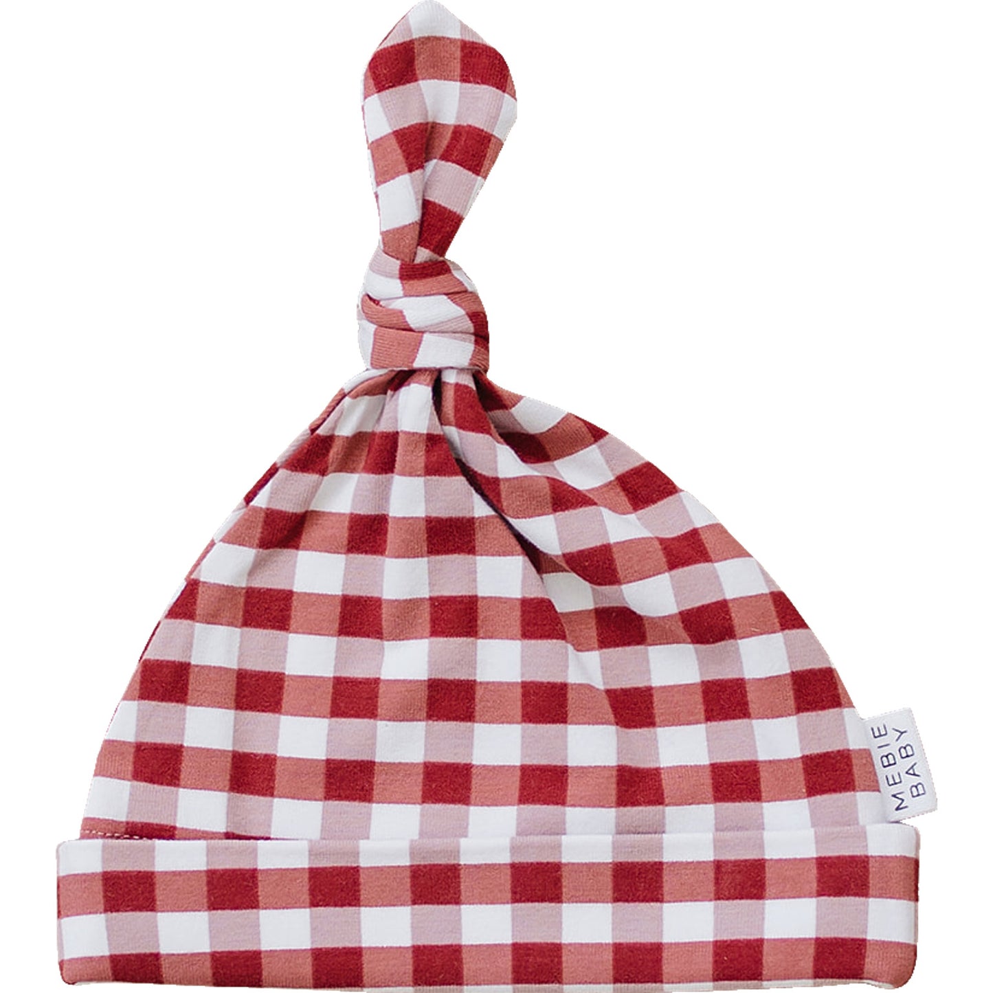 Red Gingham Newborn Knot Hat