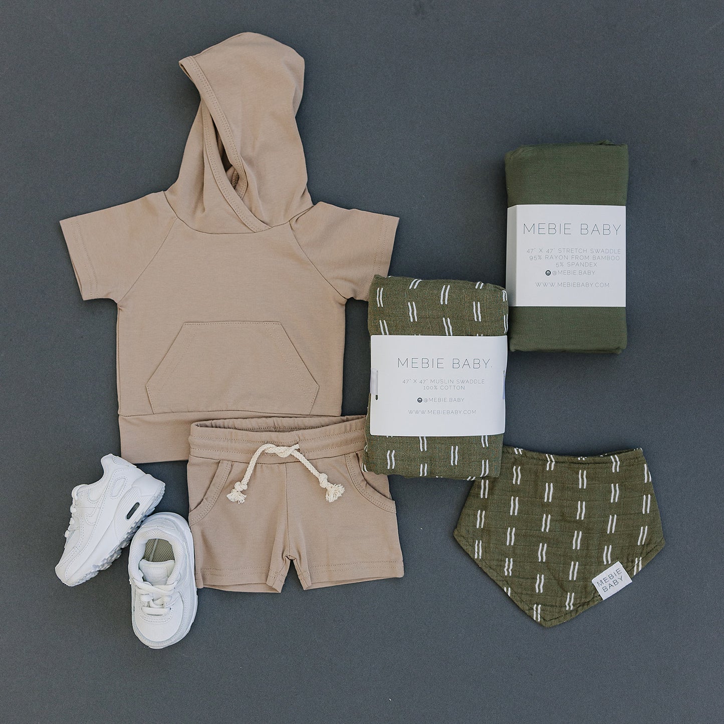 Sand Hooded Tee and Pocket Short Set