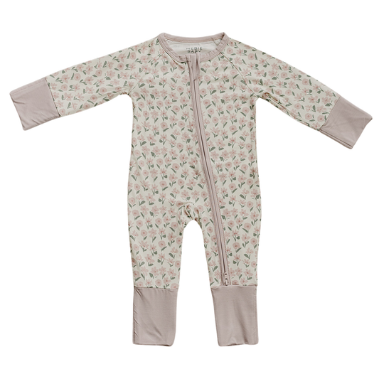 Pink Petal Floral Bamboo Zipper
