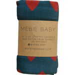 Navy + Red Hearts Bamboo Stretch Swaddle