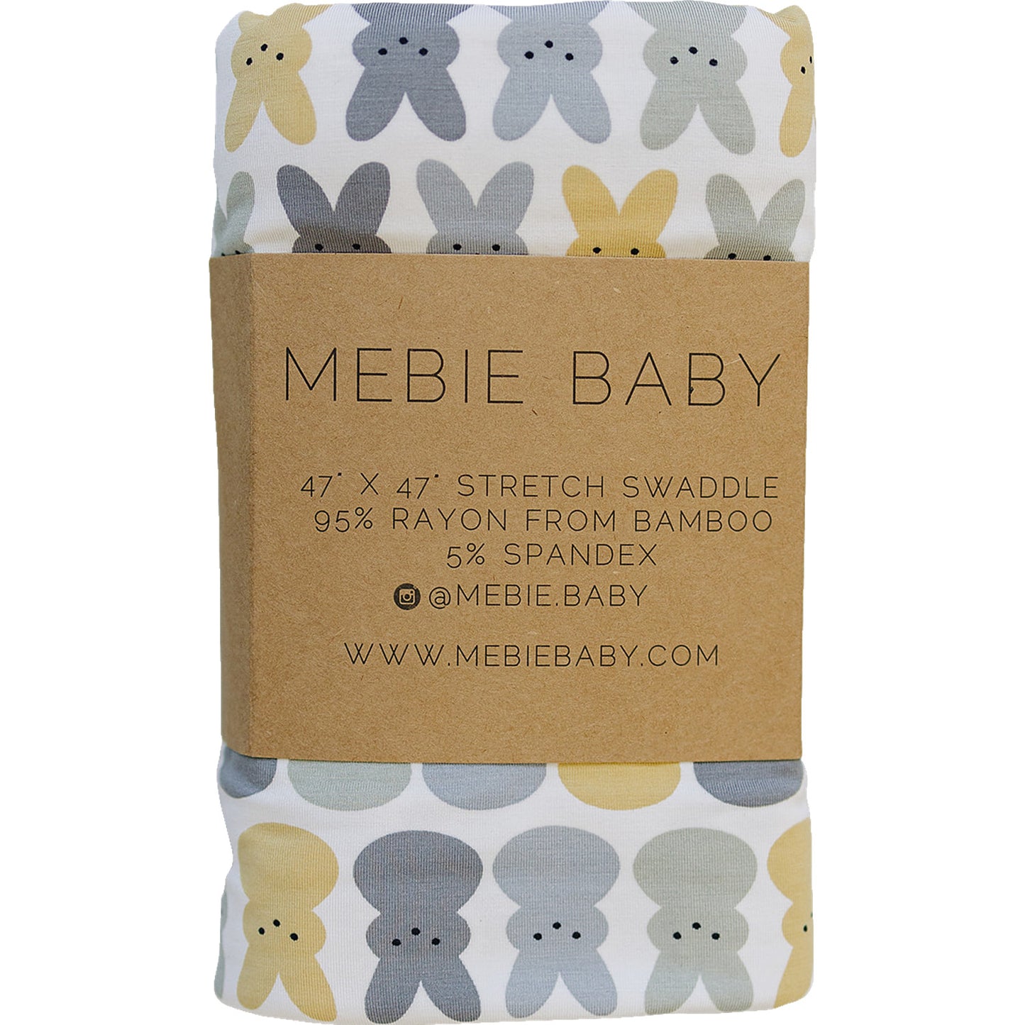 Dusty Blue Bunny Bamboo Stretch Swaddle