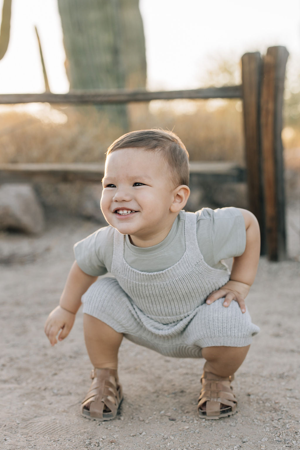 Heather Grey Pocket Knit Overalls