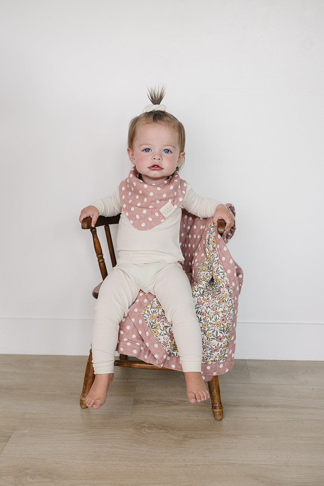 Pink Polka Dot Classic Muslin Bib