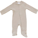 Oatmeal Organic Cotton Ribbed Snap