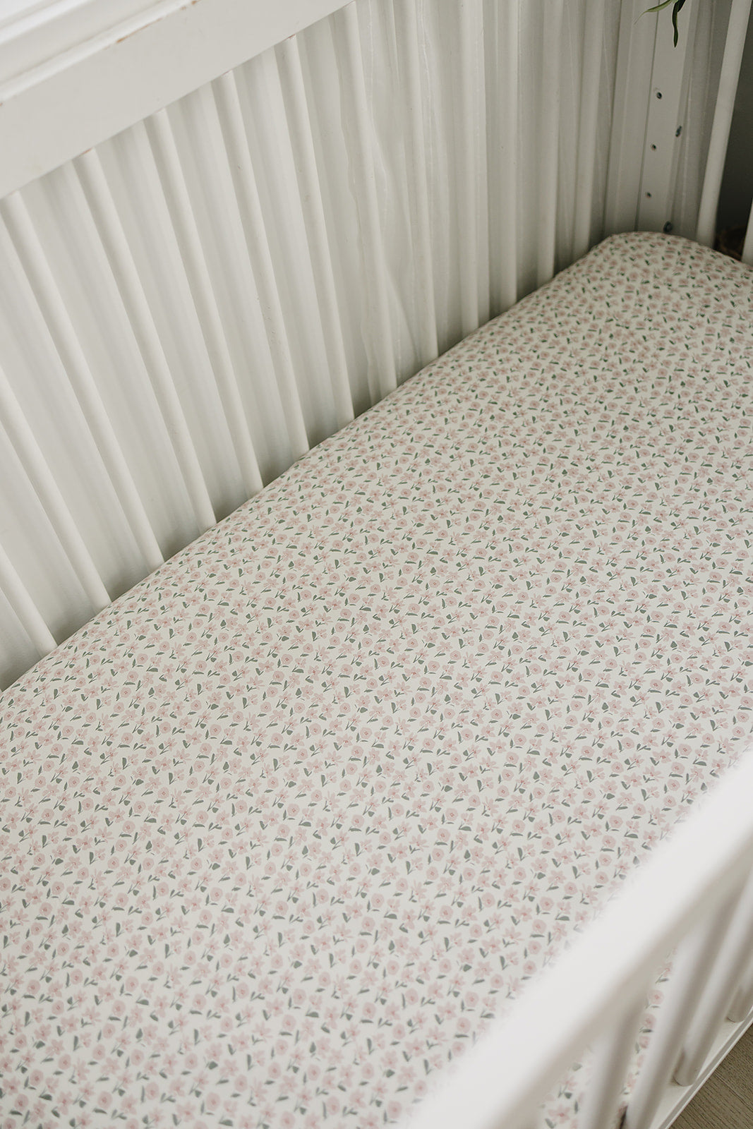 Pink Petal Floral Bamboo Stretch Crib Sheet