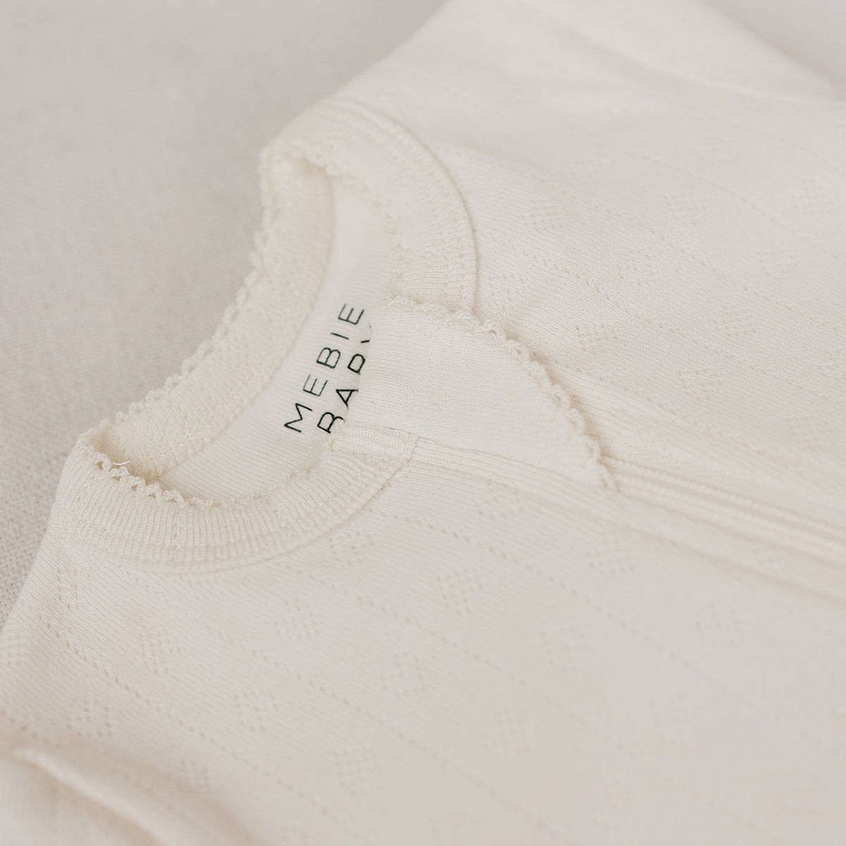 Cream Pointelle Cotton Zipper