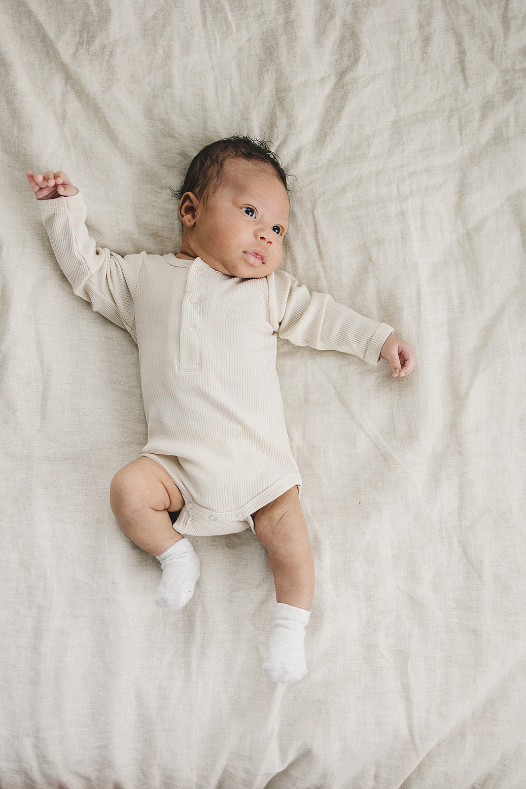 Vanilla Organic Snap Long Sleeve Ribbed Bodysuit