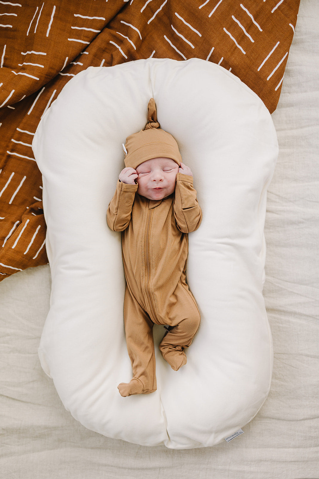 Mustard Bamboo Newborn Knot Hat