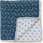 Navy Berry + Cream Berry Lace Muslin Quilt