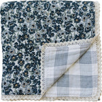 Liberty Floral + Coastal Plaid Lace Muslin Quilt