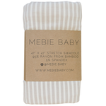 Taupe Stripe Ribbed Bamboo Stretch Swaddle
