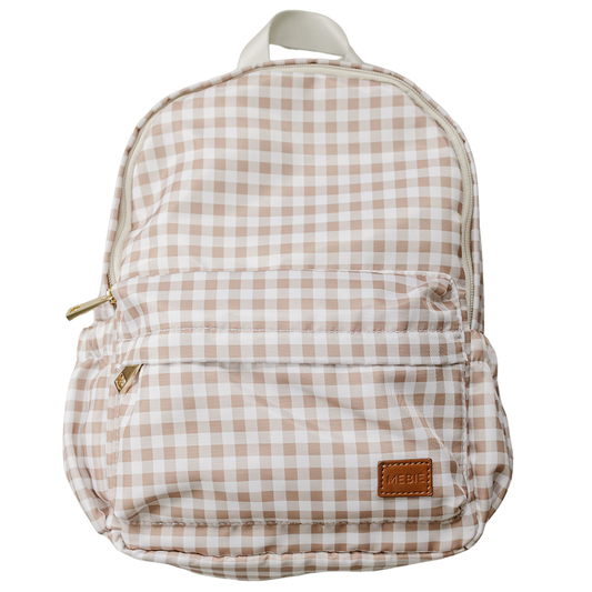 Tan Gingham Mini Backpack