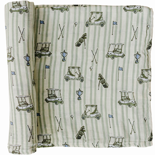 Tee Time Muslin Swaddle Blanket