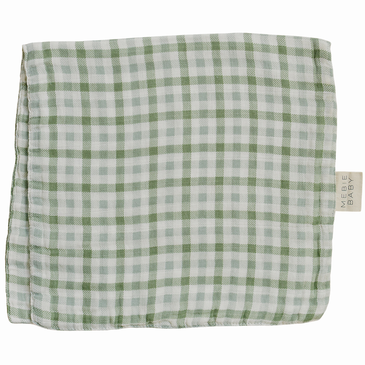 Green Gingham Muslin Burp Cloth