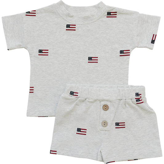 Flag Button Short Set