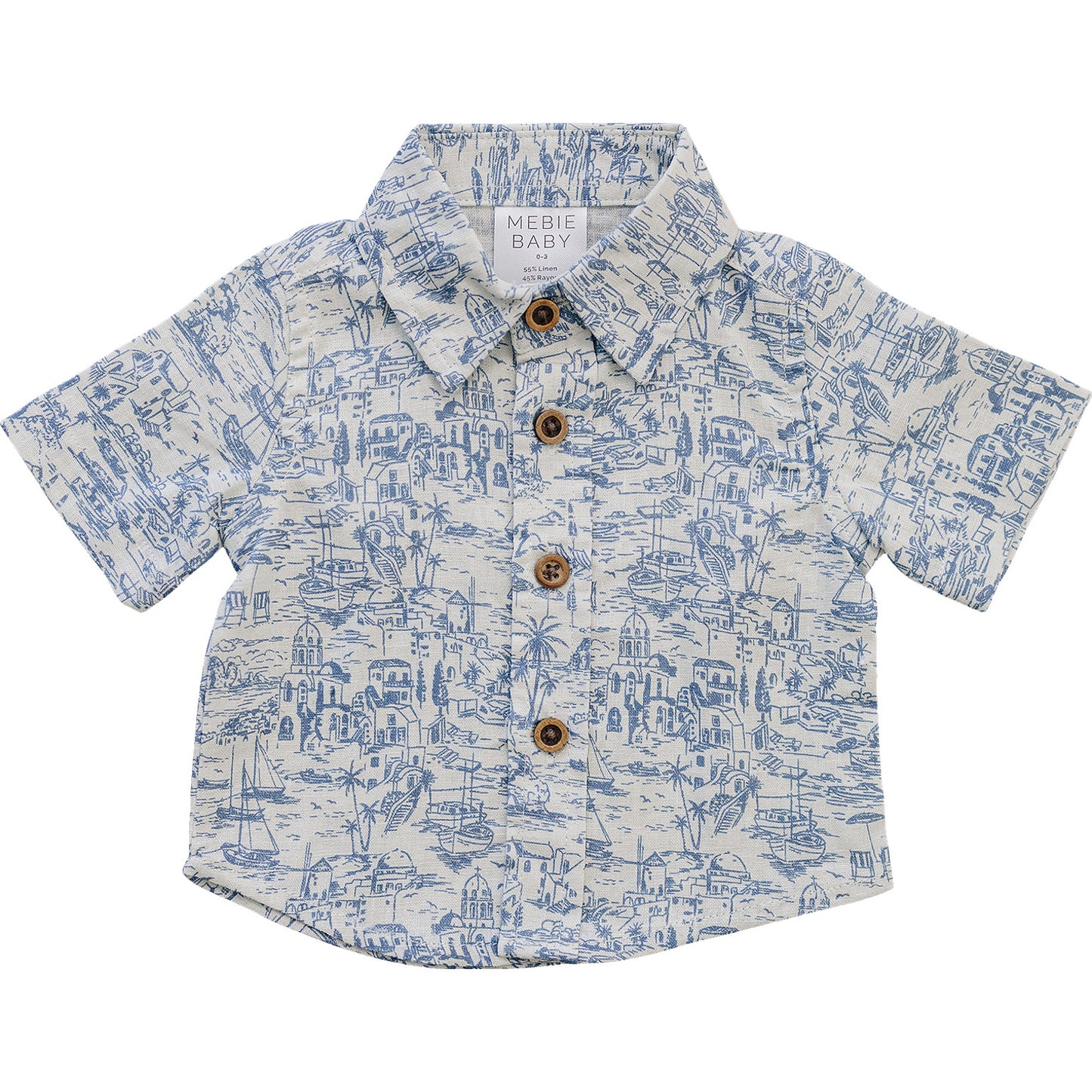 Santorini Linen Button Up Shirt