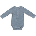 Heather Grey Bamboo Snap Long Sleeve Ribbed Bodysuit