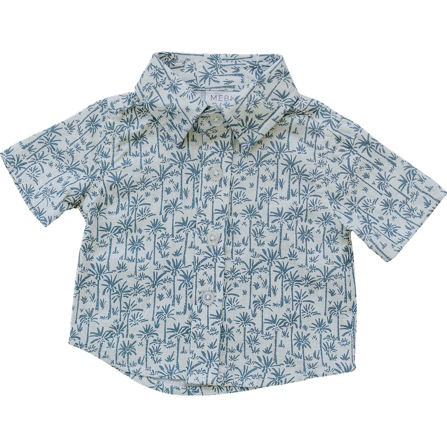 Palm Tree Linen Button Up Shirt