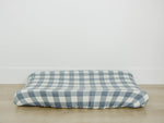 Dusty Blue Gingham Muslin Changing Pad Cover