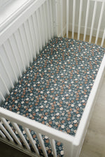 Midnight Floral Muslin Crib Sheet