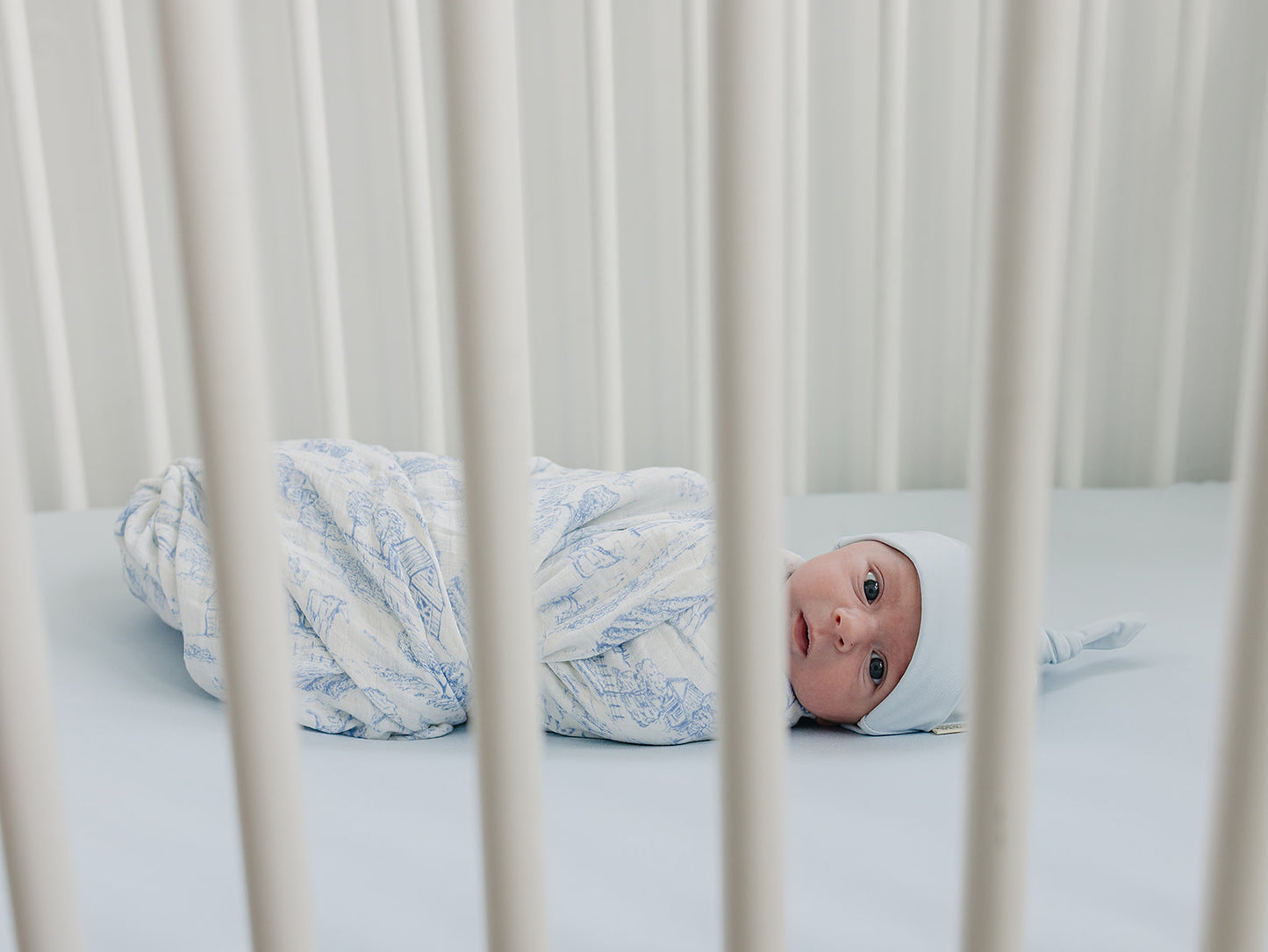 Baby Blue Bamboo Stretch Crib Sheet