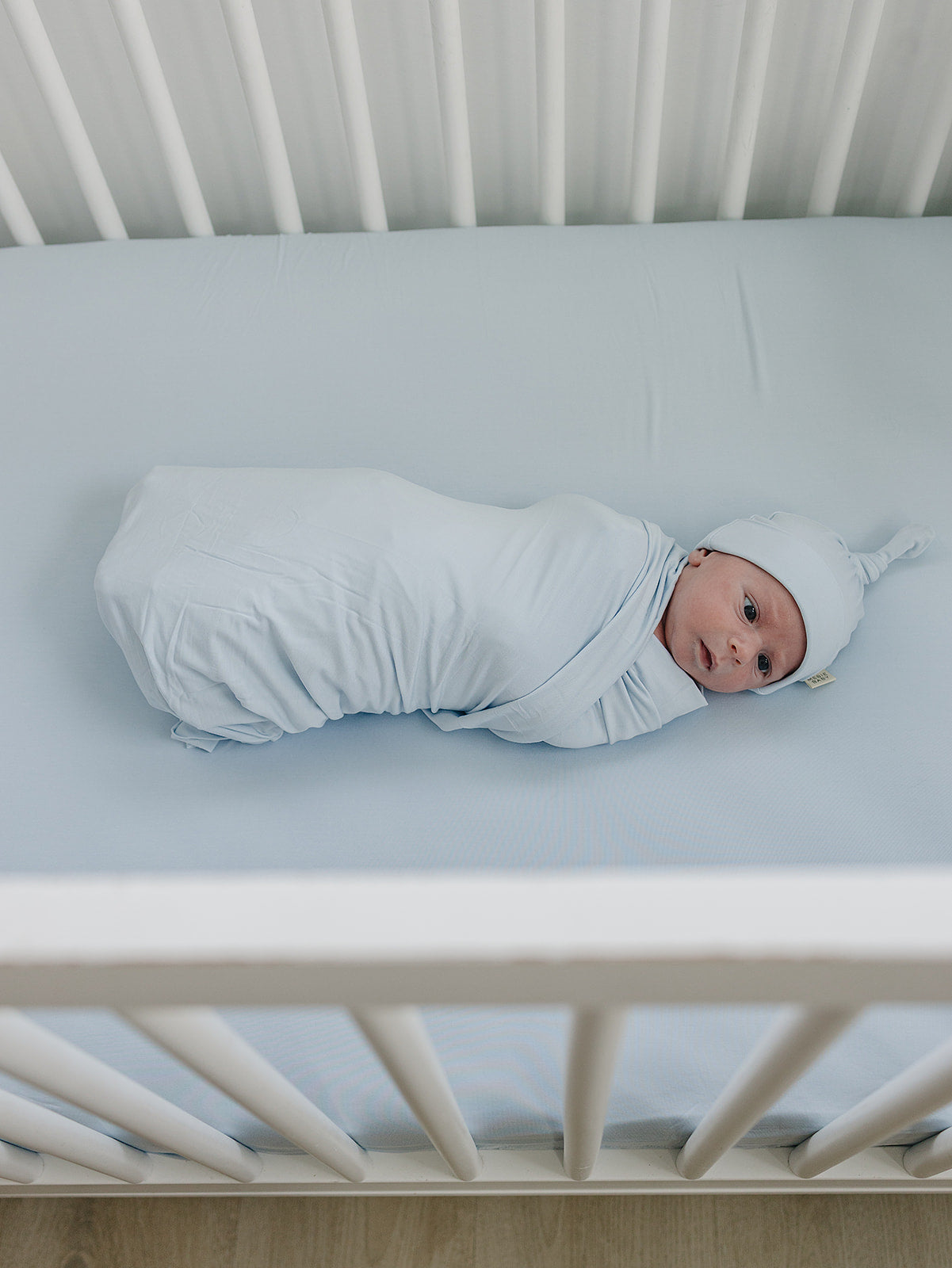 Baby Blue Bamboo Stretch Crib Sheet