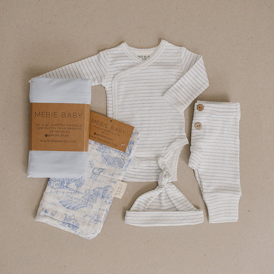 Blue Stripe Layette Newborn Bundle