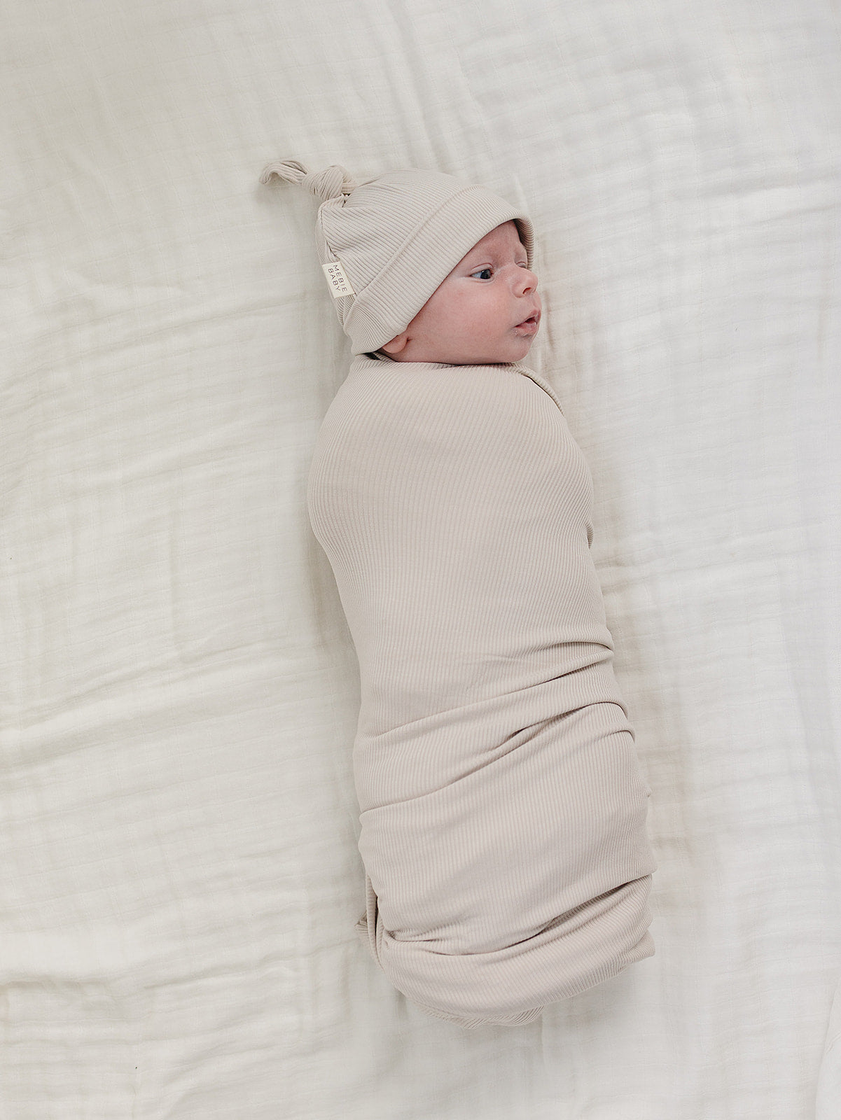Taupe Ribbed Bamboo Stretch Swaddle