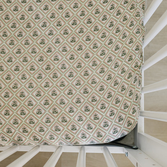 Country Garden Floral Muslin Crib Sheet