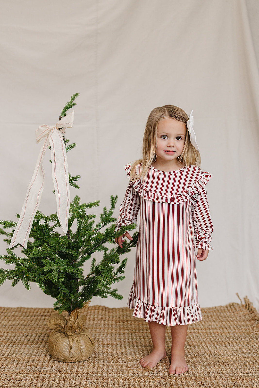 Red Stripe Bamboo Cozy Gown