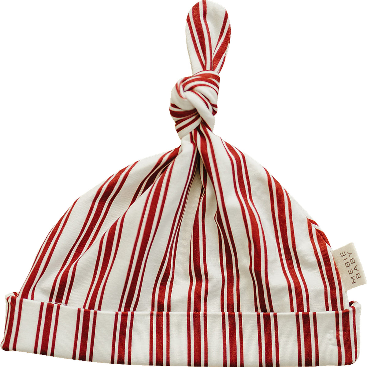 Red Stripe Bamboo Newborn Knot Hat