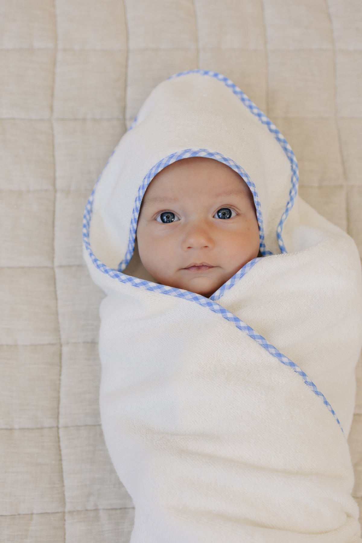 Blue Gingham Hooded Towel