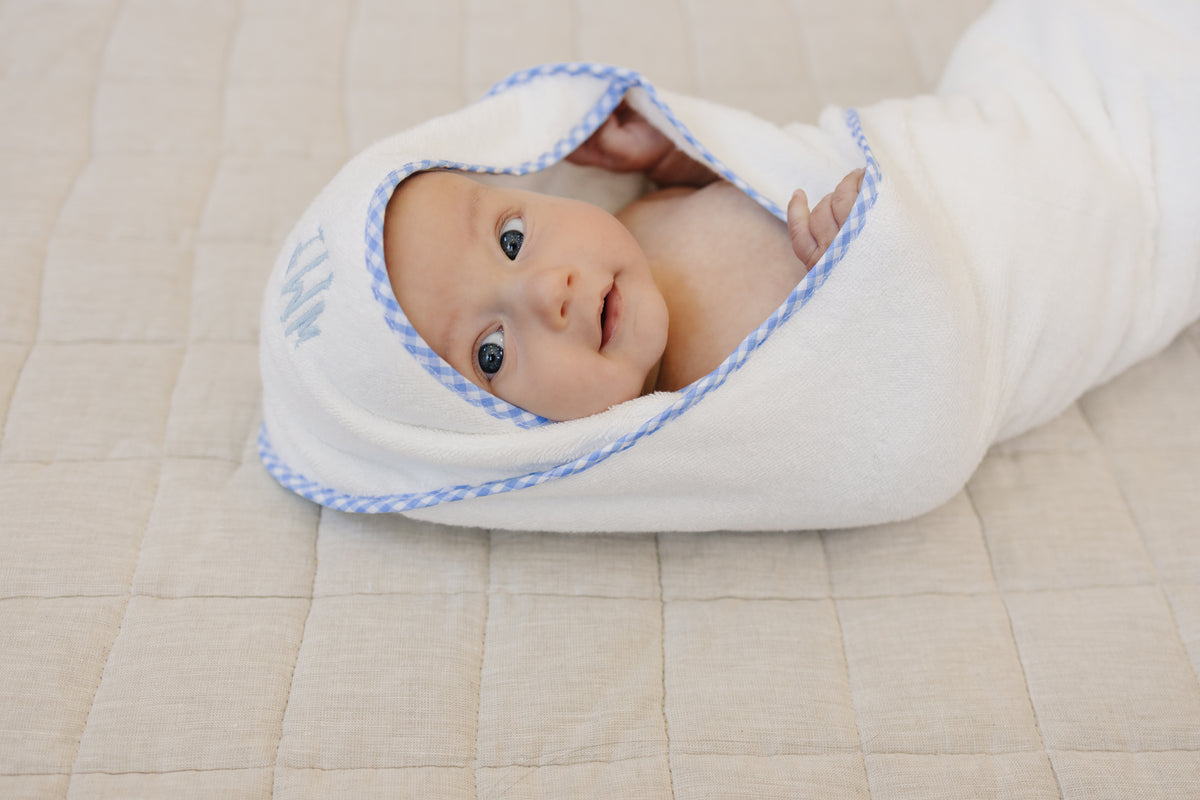 Blue Gingham Hooded Towel