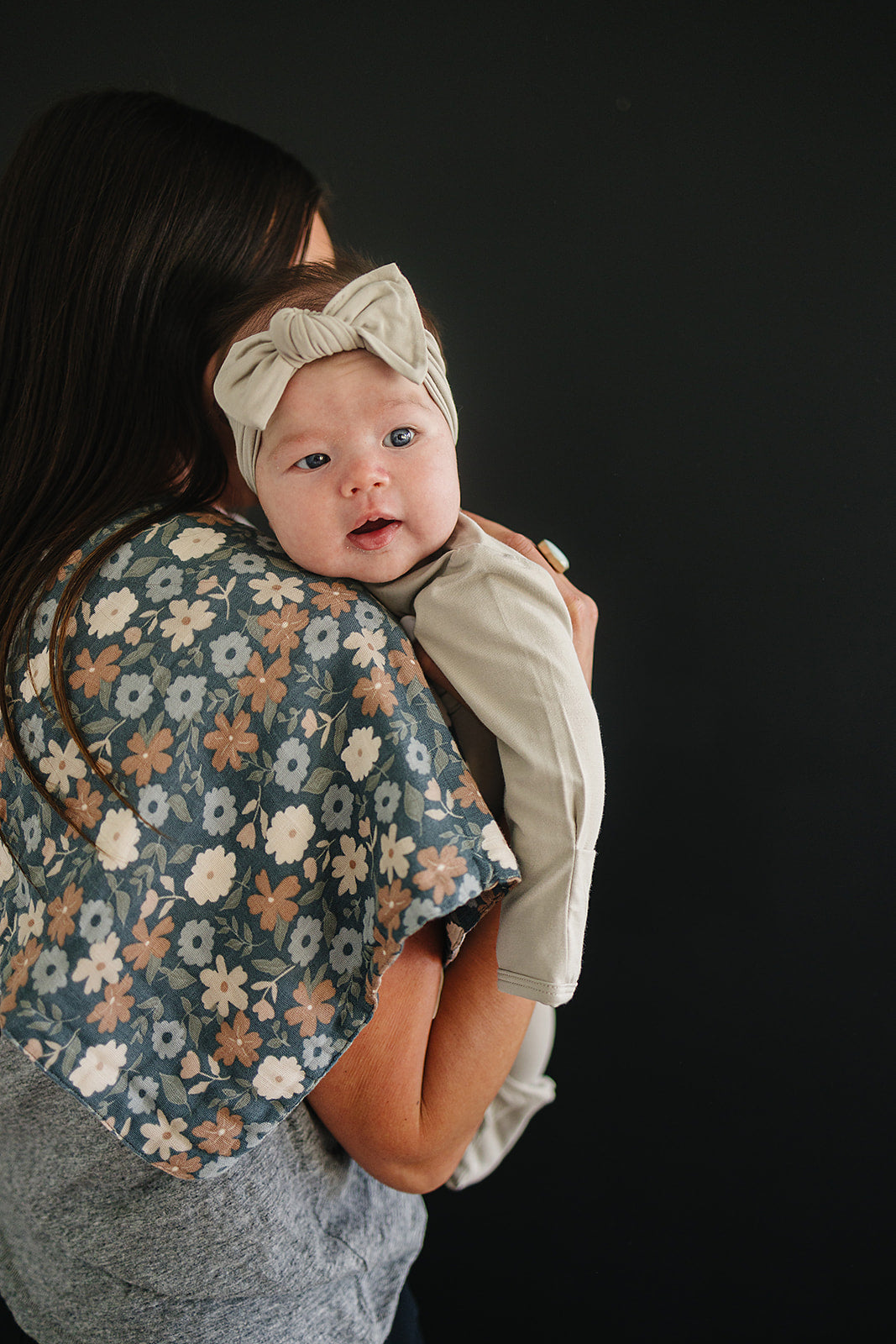 Midnight Floral Muslin Burp Cloth