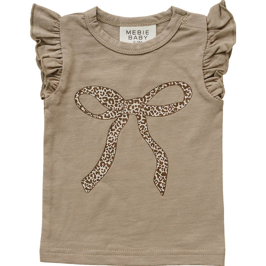 Cheetah Bow Ruffle Tee