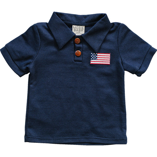 Navy Flag Polo