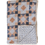 Patchwork Print + Blue Blossom Lace Twin Muslin Quilt