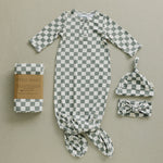 Light Green Checkered Bamboo Stretch Swaddle