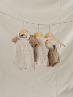 Tan Stripes Peplum Set