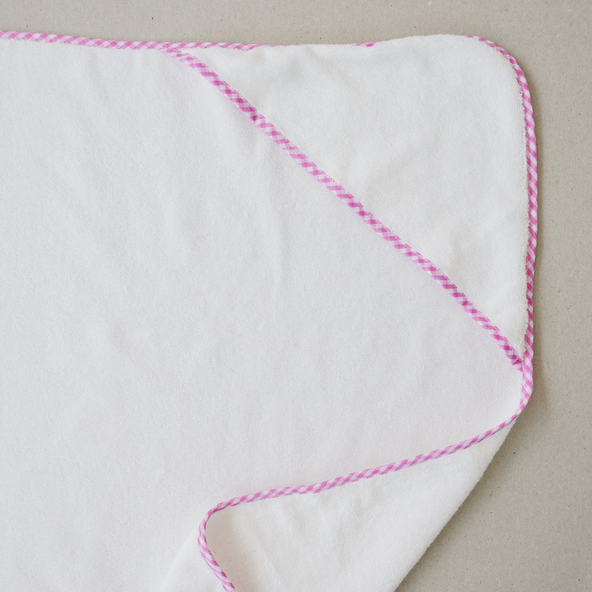Pink Gingham Hooded Towel