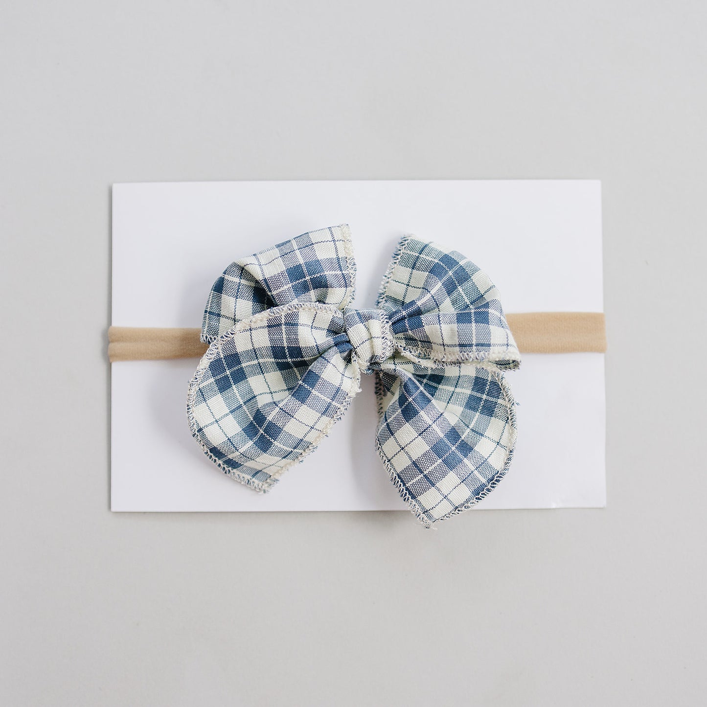 Blue Plaid Hair Bow